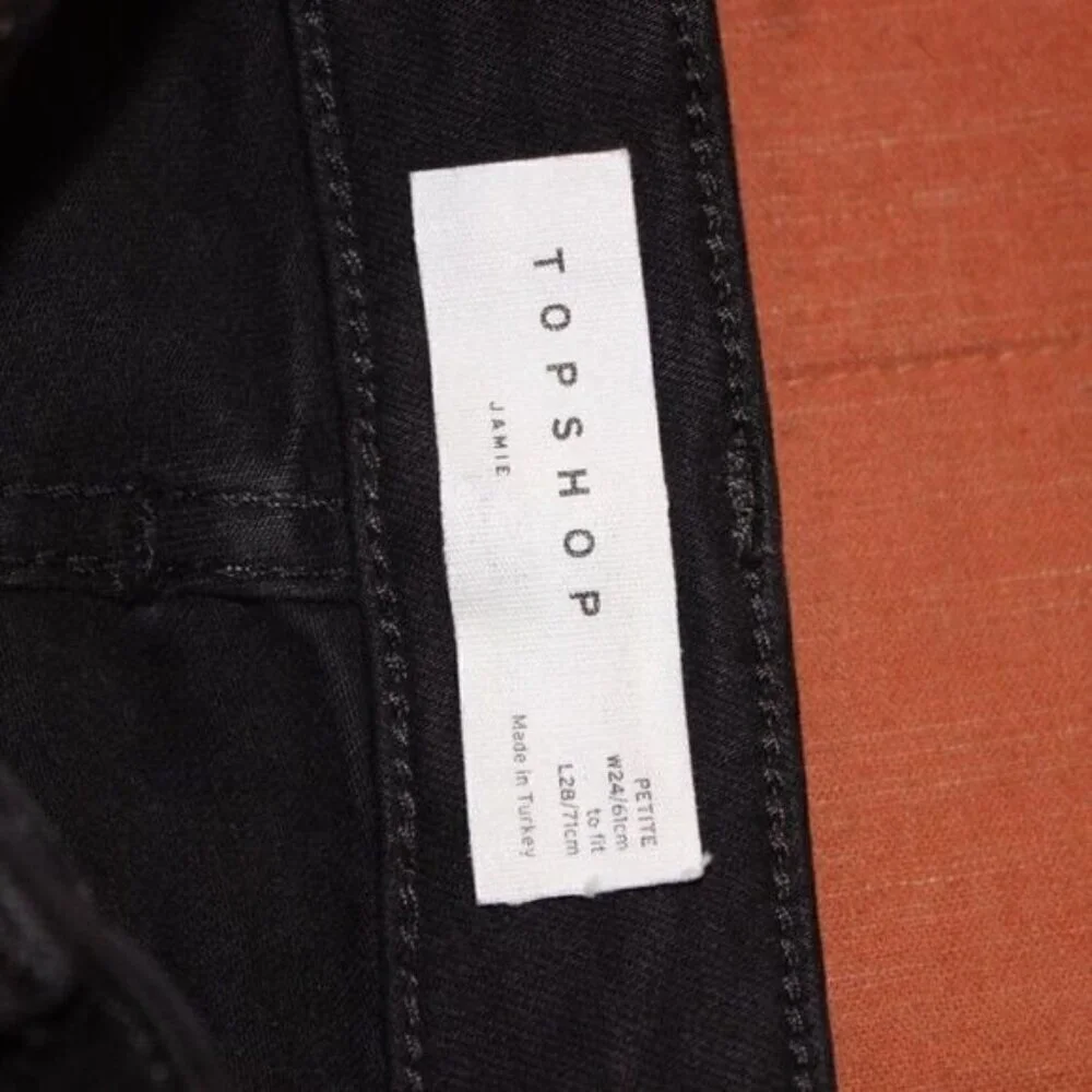 Topshop Black Strength Leg Jamic Jeans Women Size Petite W24